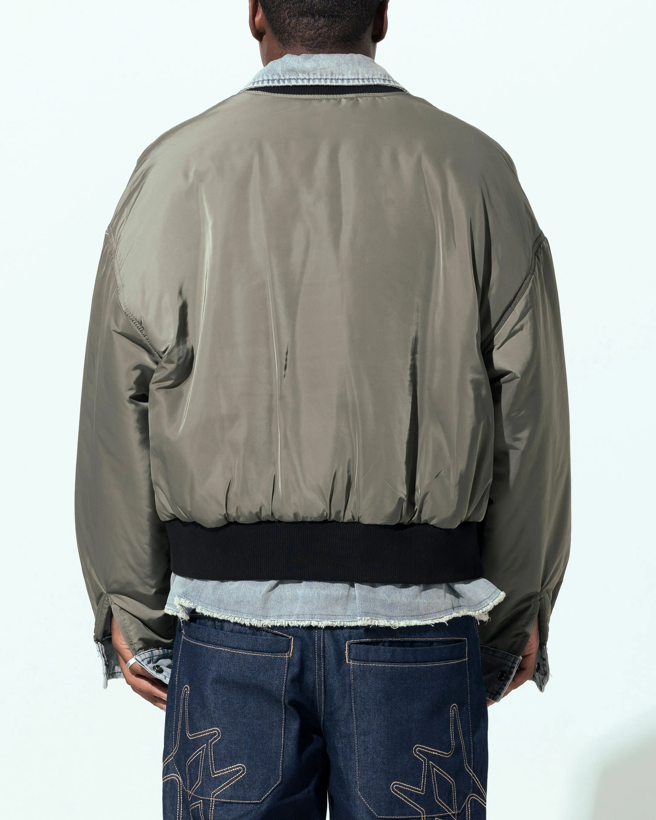 Loiter Shadow Layered Bomber Jacket Khaki