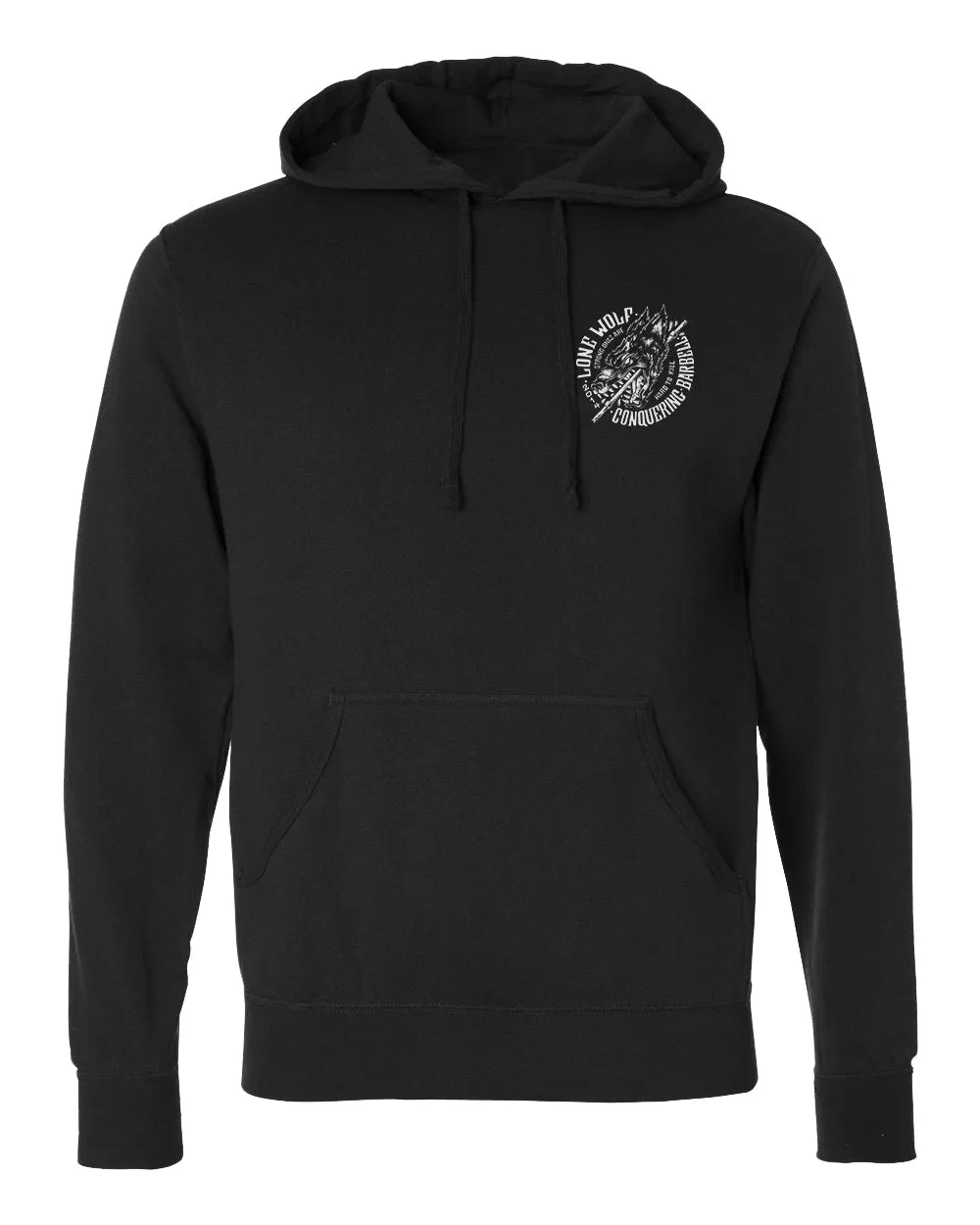 Lone Wolf - on Black Pullover Hoodie