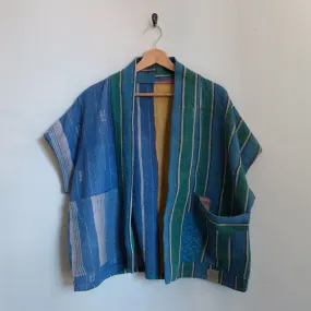 M Blue with Green Stripes Anoushka Jacket SS062