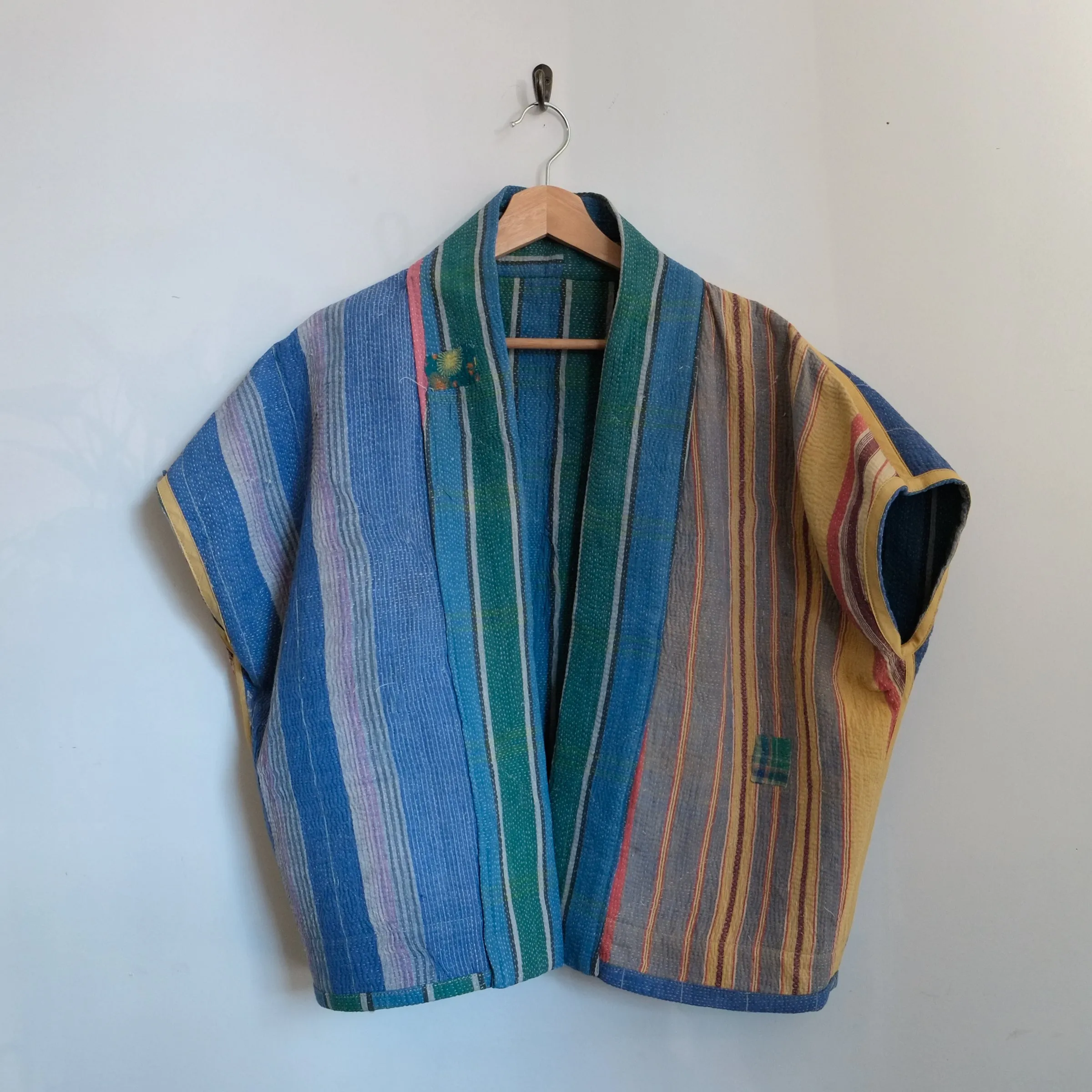 M Blue with Green Stripes Anoushka Jacket SS062