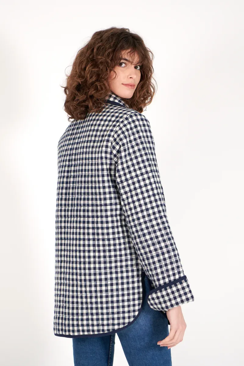 Maddie Jacket Indigo Gingham