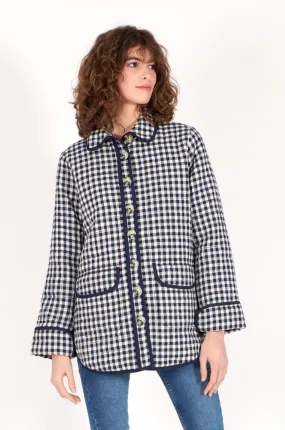 Maddie Jacket Indigo Gingham