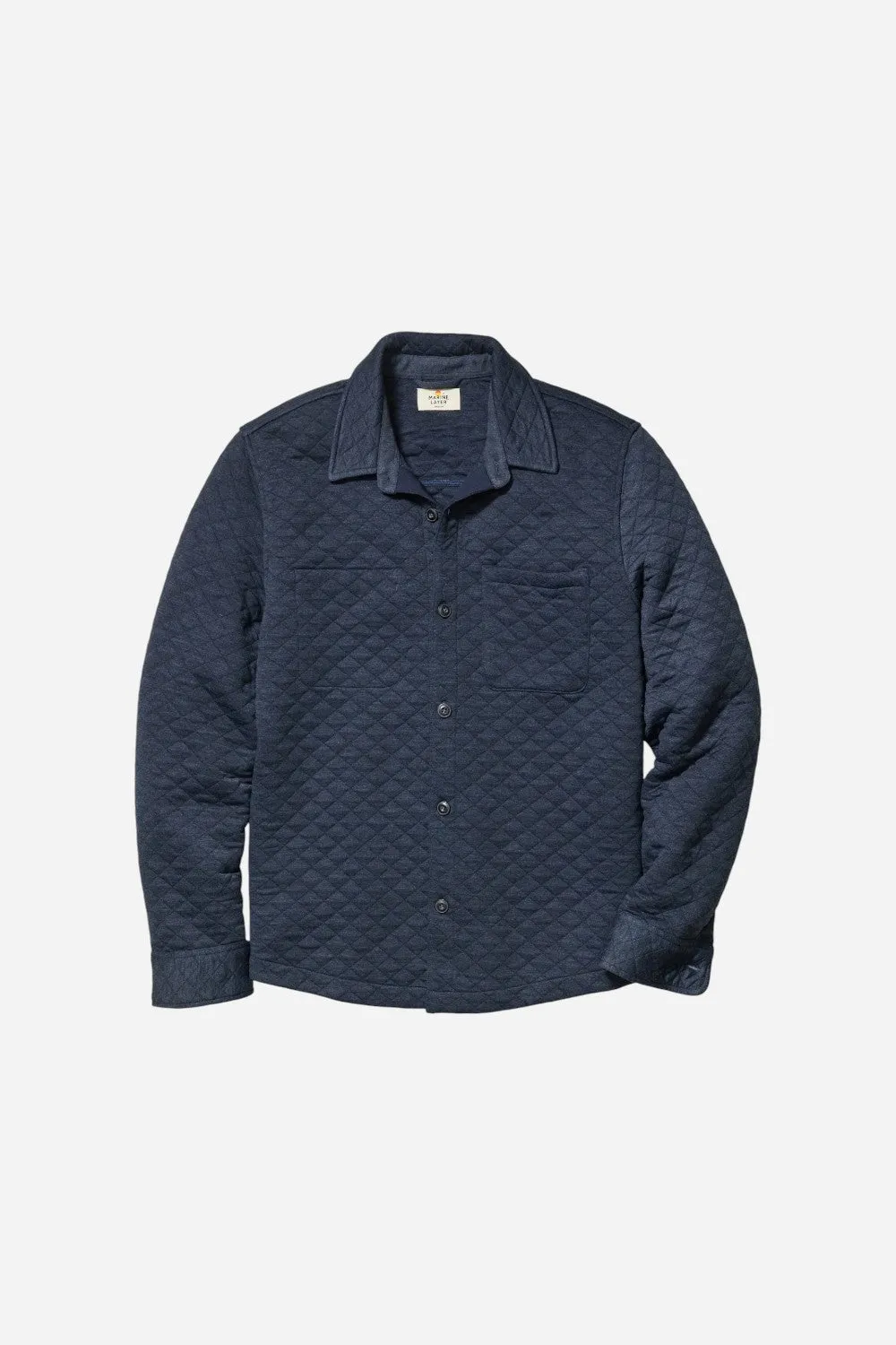 Marine Layer Corbet Quilted Overshirt in Navy