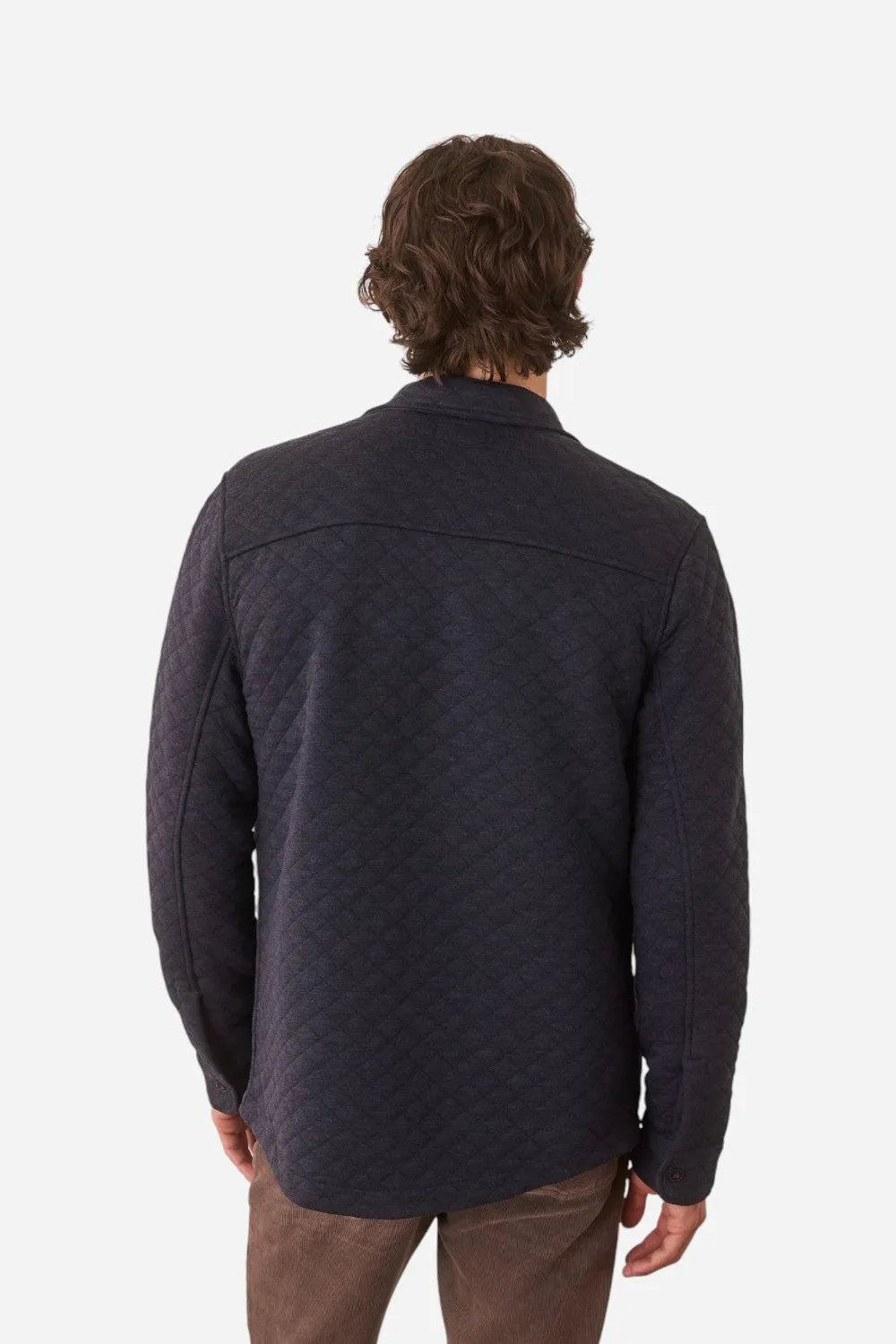 Marine Layer Corbet Quilted Overshirt in Navy