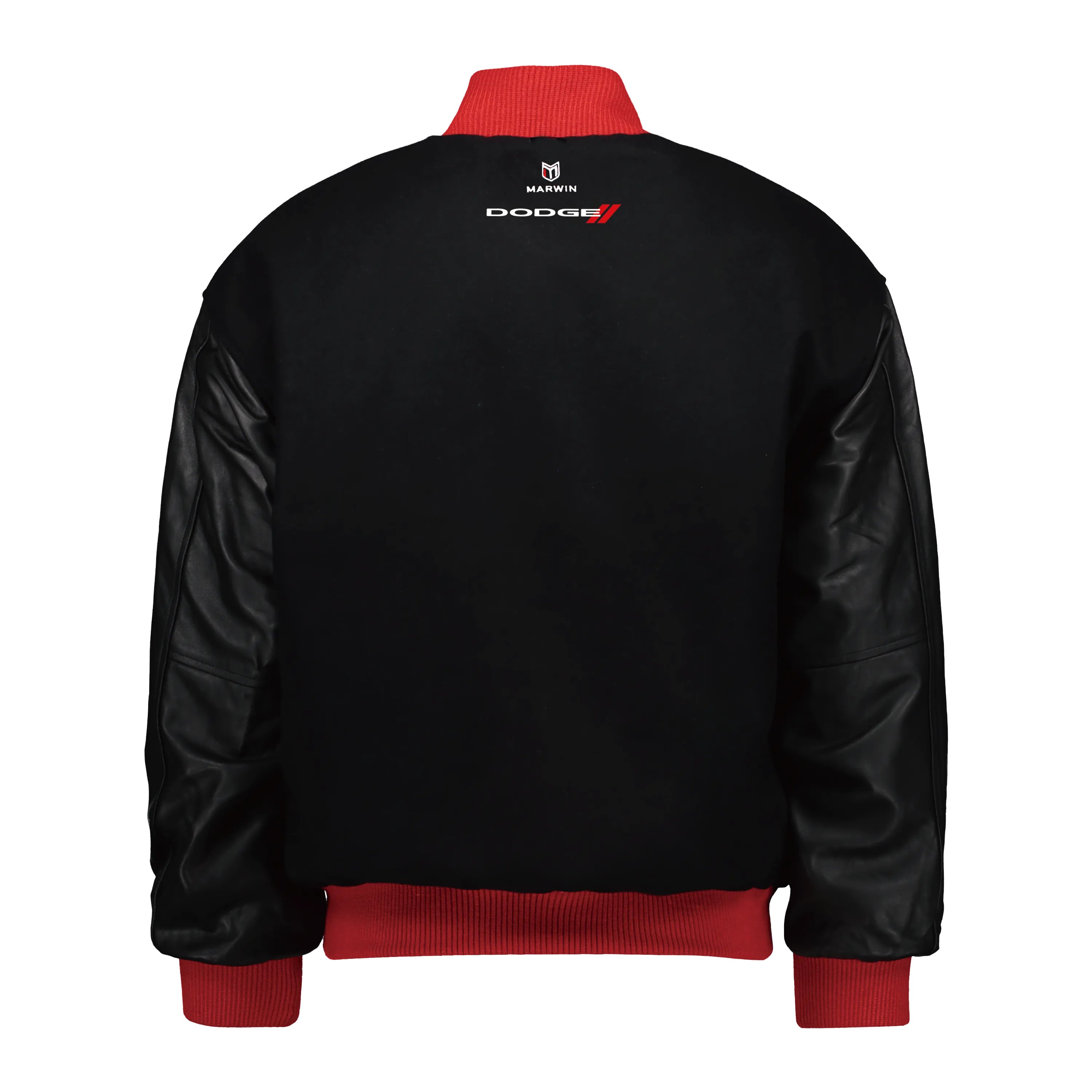 Marwin Sports Dodge Demon Red Rib Letterman Men's Jacket