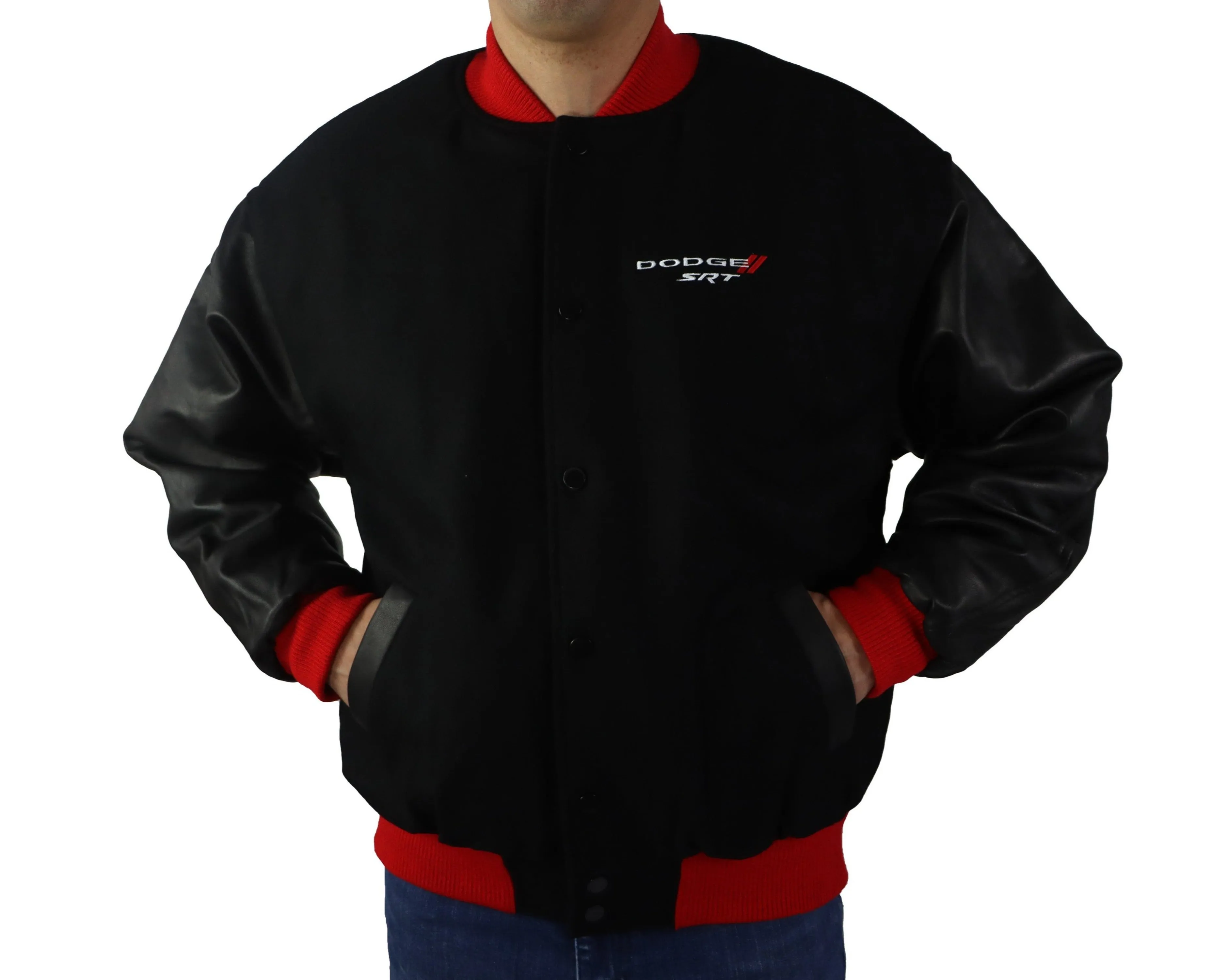 Marwin Sports Dodge SRT Red Rib Letterman Men's Jacket