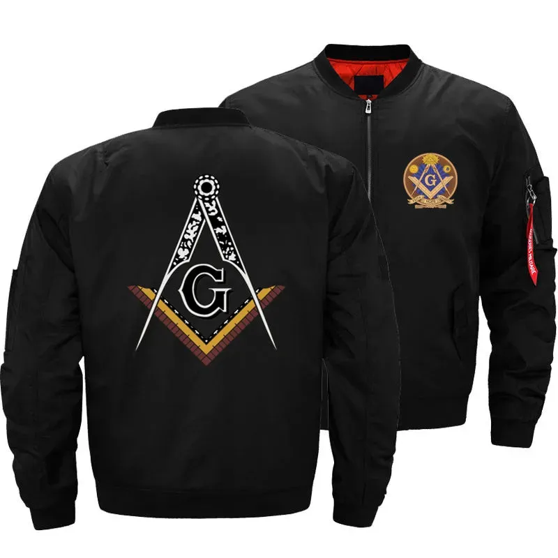 Master Mason Blue Lodge Jacket - Bomber Style Black Color