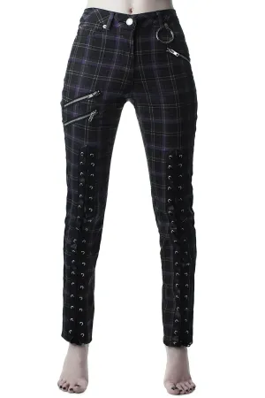 Mazzy Lace-Up Jeans [TARTAN]