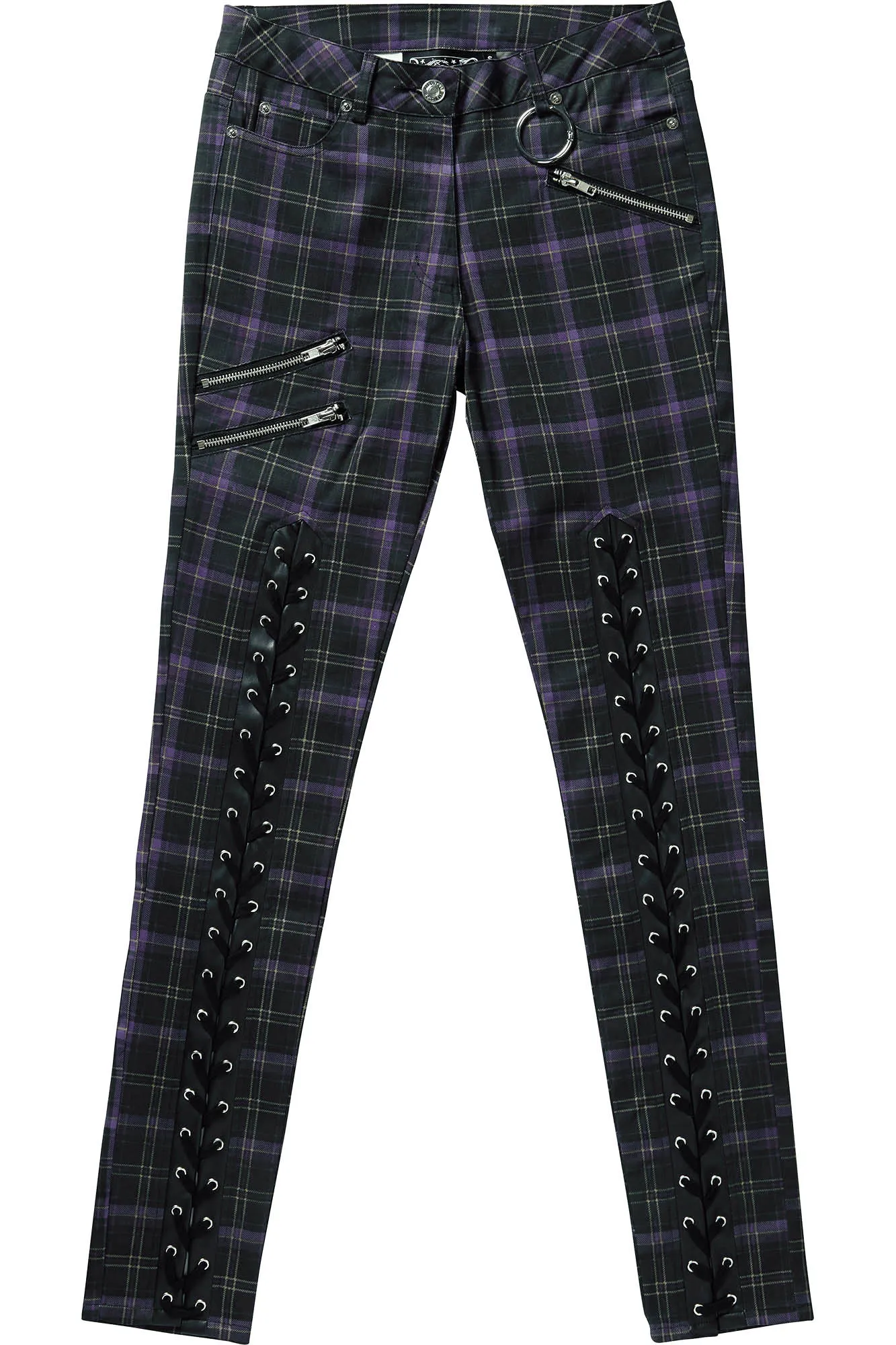 Mazzy Lace-Up Jeans [TARTAN]