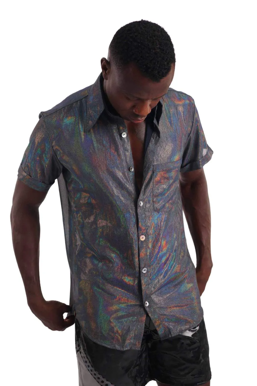 Mens Holographic Leisure Shirt