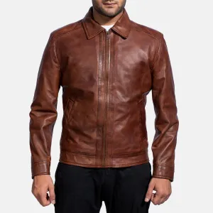 Men's Inferno Distressed Brown Sheepskin Leather Jacket