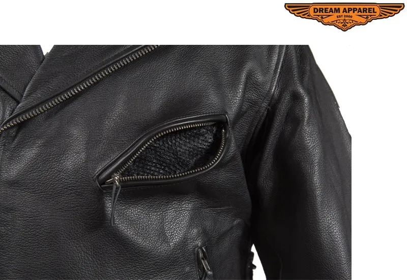 Mens Leather Jacket With Air-Vents