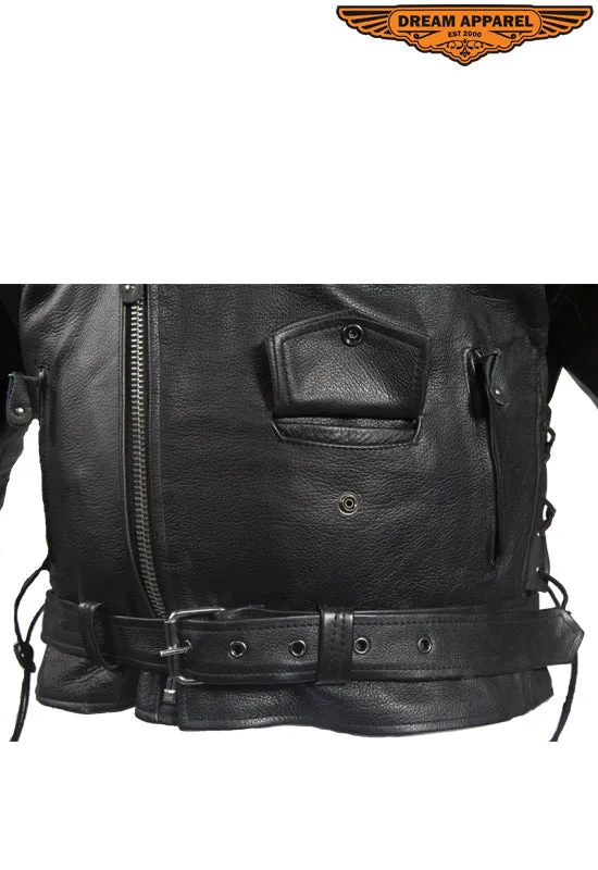 Mens Leather Jacket With Air-Vents