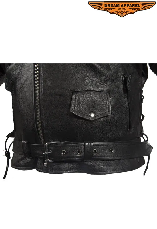 Mens Leather Jacket With Air-Vents