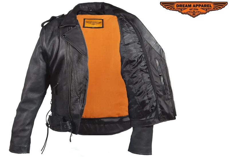 Mens Leather Jacket With Air-Vents