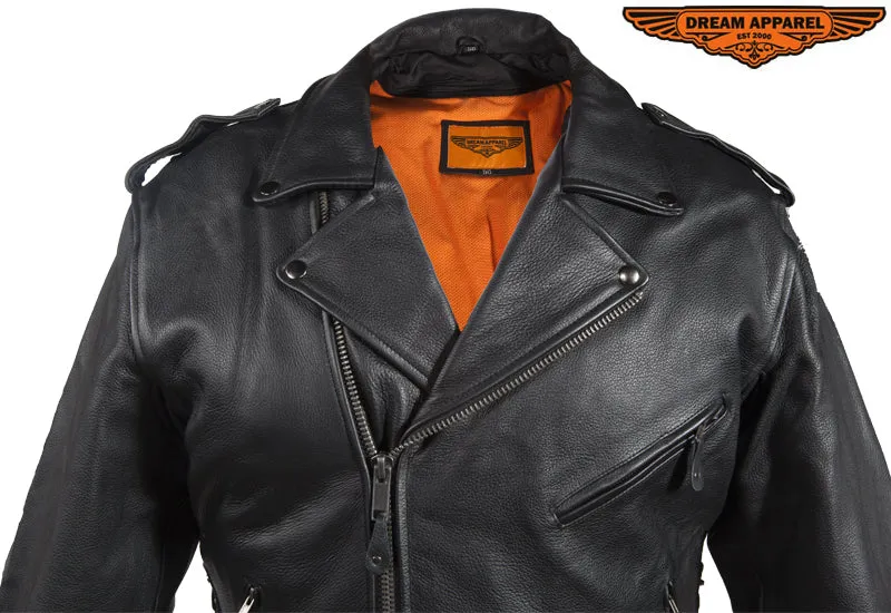 Mens Leather Jacket With Air-Vents