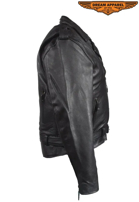 Mens Leather Jacket With Air-Vents