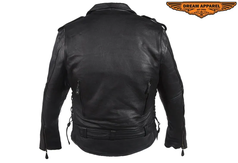 Mens Leather Jacket With Air-Vents