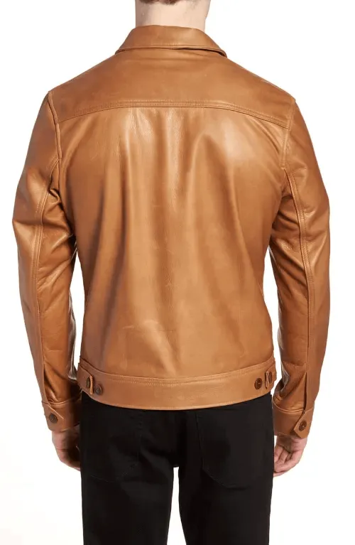 Mens Light Tan Leather Jacket