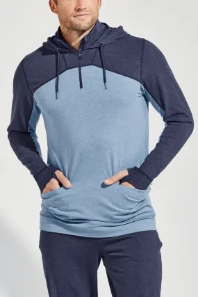 Men's LumaLeo Quarter-Zip Hoodie  |  Light Blue Colorblock