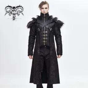 Men's Punk Fur Shoulder Winter Coats