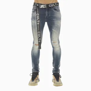 Men's Punk Super Skinny Denim Pant