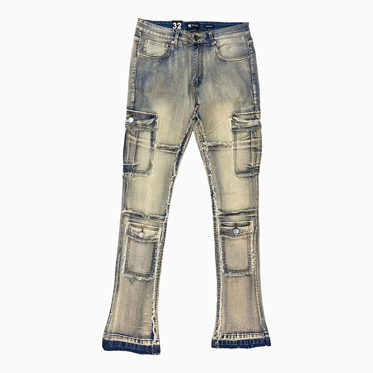 Men's Stacked Denim Jeans Pant