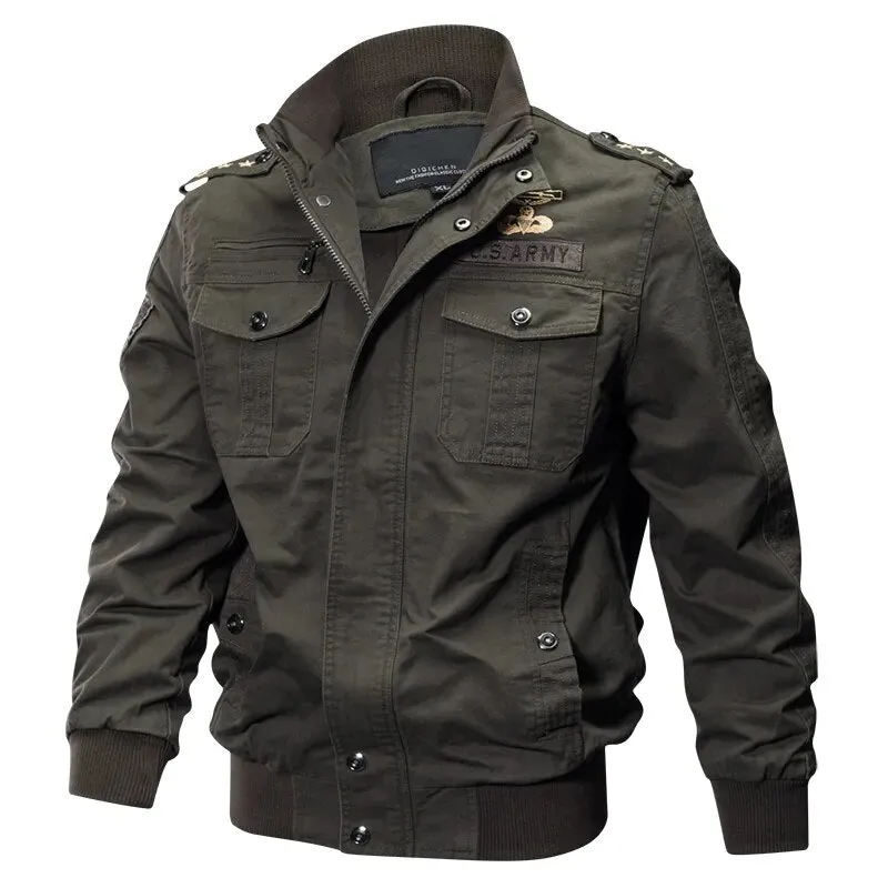 Military Embroidery Pilot Bomber Jacket