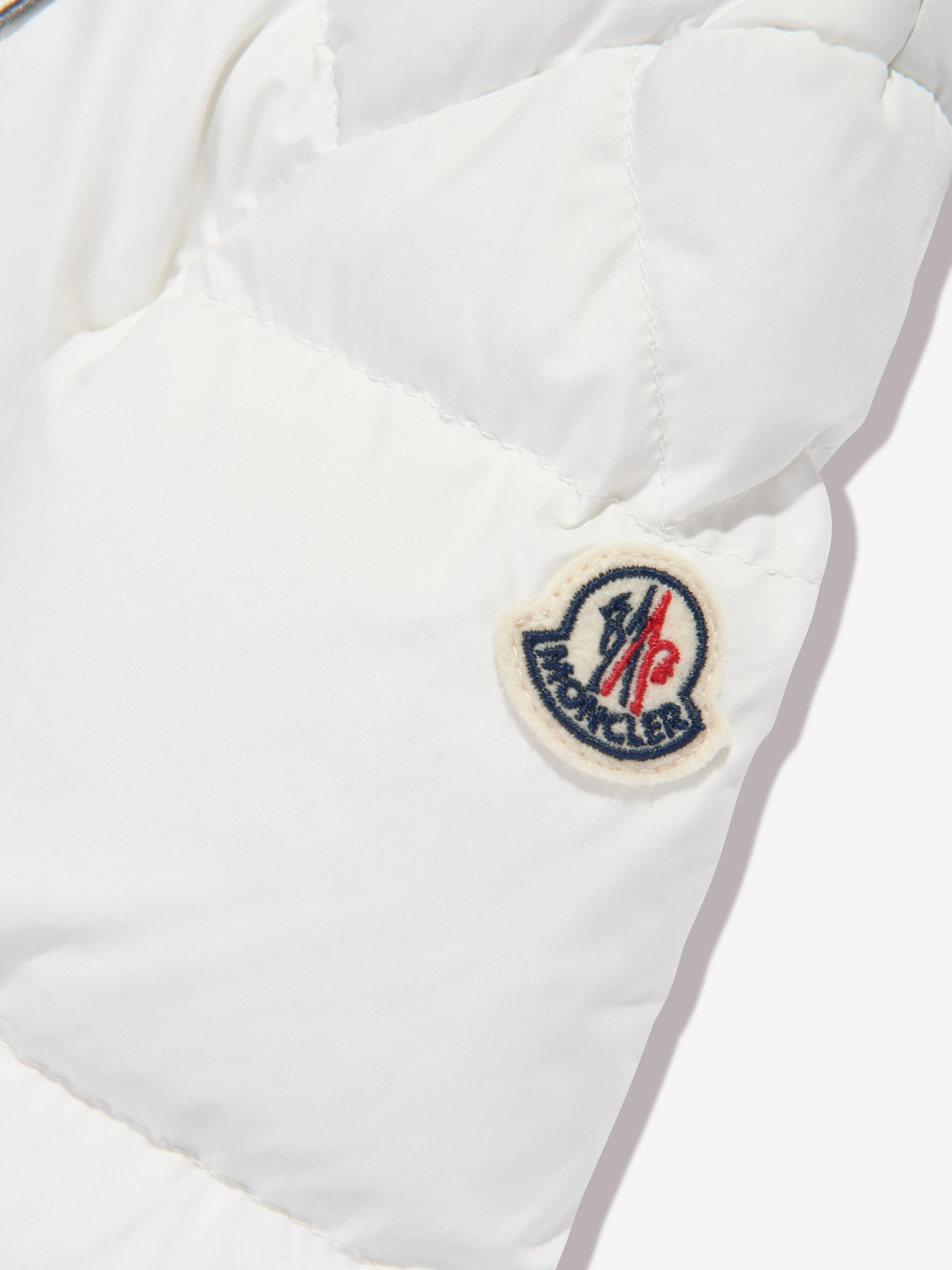 Moncler Enfant Baby Down Padded Sanyu Jacket in White