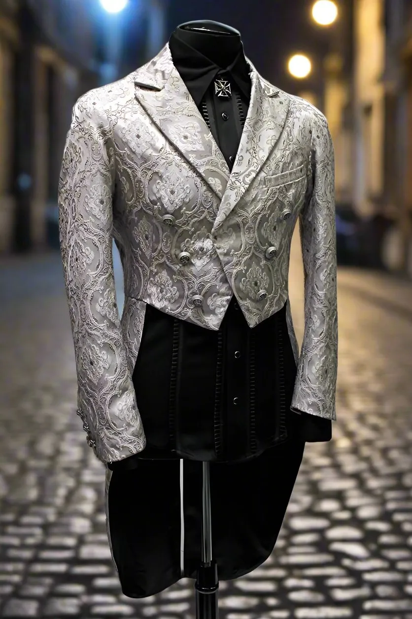 MONTE CRISTO TAILCOAT - SILVER BROCADE