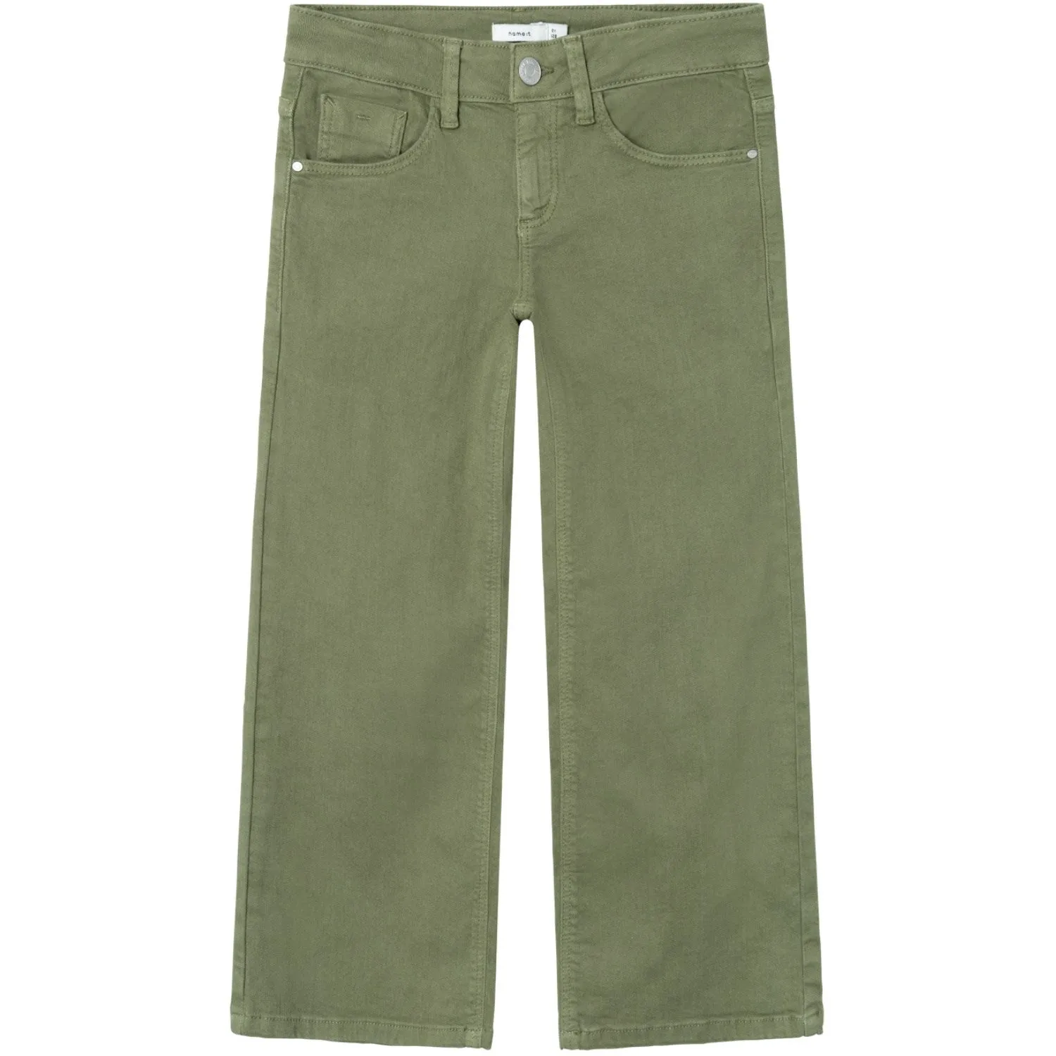 Name It Deep Lichen Green Rose Wide Twill Pants Noos