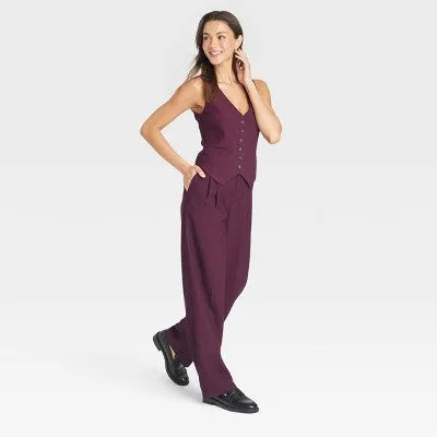 New - A New Day Women's High Rise Regular Fit Pleat-Front Lightweight