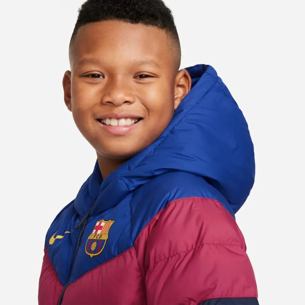 Nike 2021-22 Barcelona Youth NSW Synthetic Fill Jacket - Hyper Royal-Noble Red