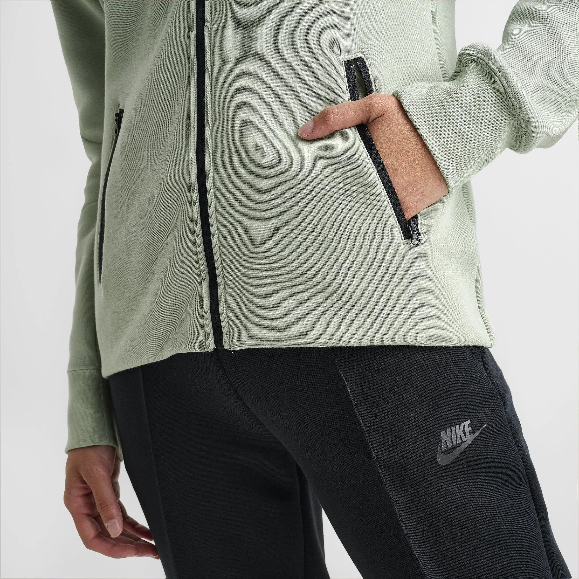 Nike Sportswear Women's Tech Fleece Windrunner Full Zip Hoodie Jade Horizon / Black