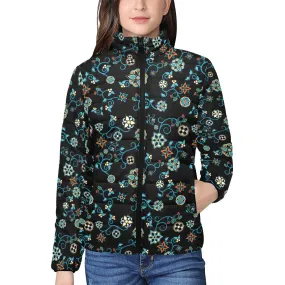 Ocean Bloom Women's Stand Collar Padded Jacket