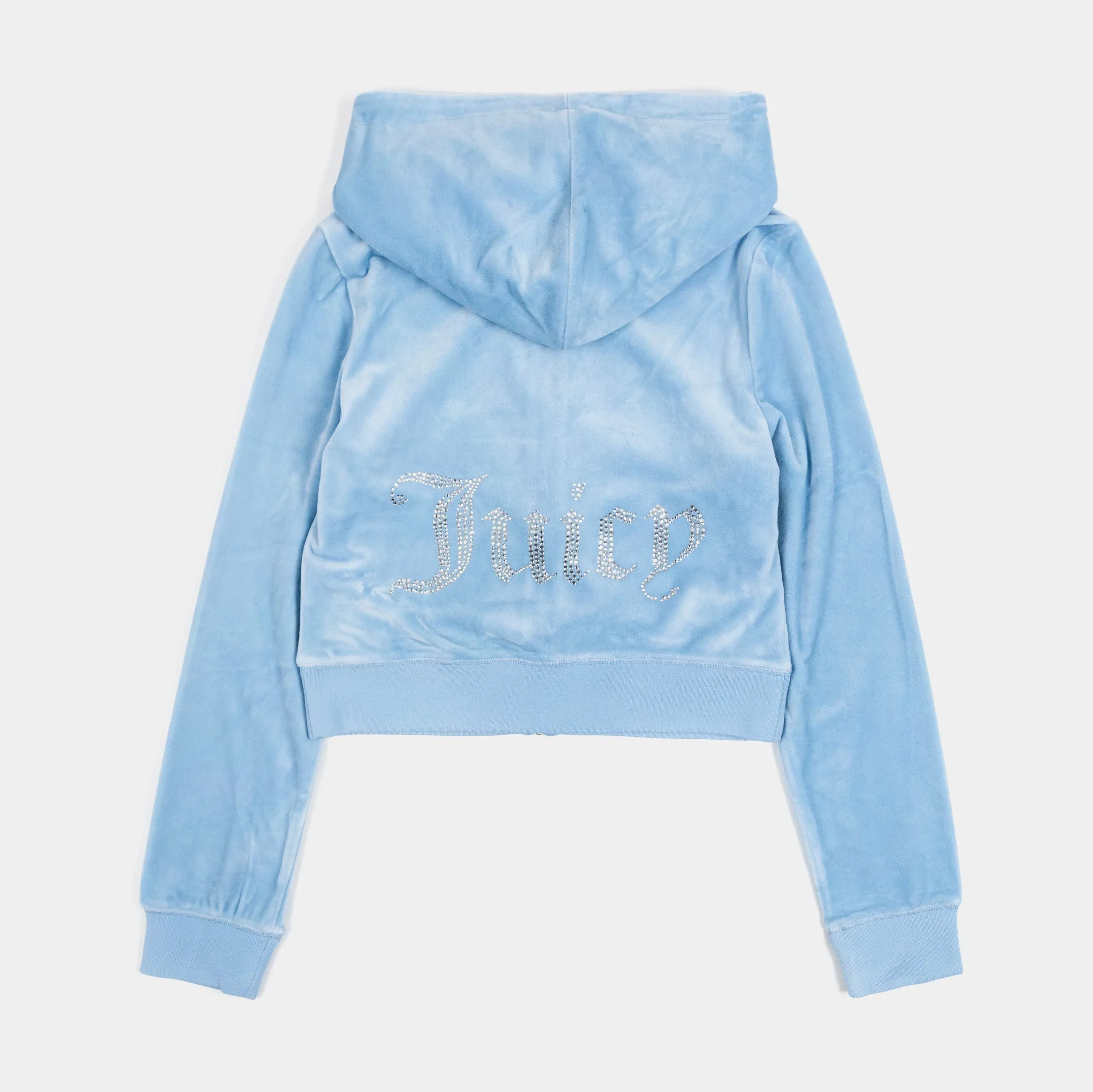 OG Bling Velour Womens Hoodie (Blue)