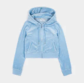 OG Bling Velour Womens Hoodie (Blue)