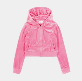 OG Bling Velour Womens Hoodie (Pink)