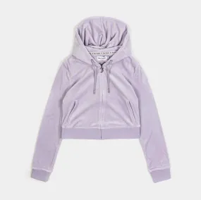 OG Bling Velour Womens Hoodie (Violet)