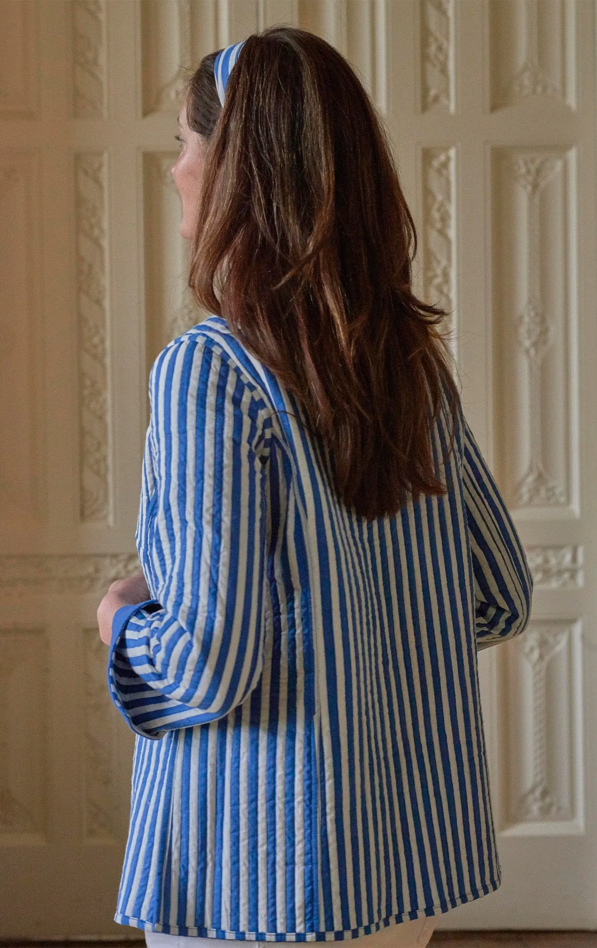 'Opera' Cotton Reversible | Blue Stripe