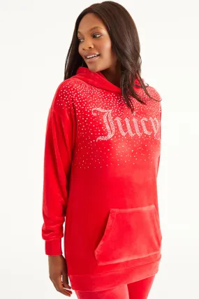 Oversized Big Bling Hoodie with Rhinestones