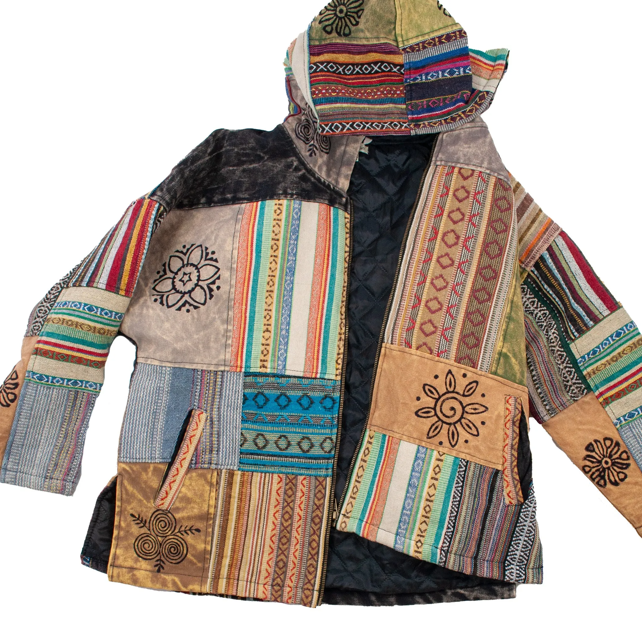 Patchwork Block Print Gheri Jacket