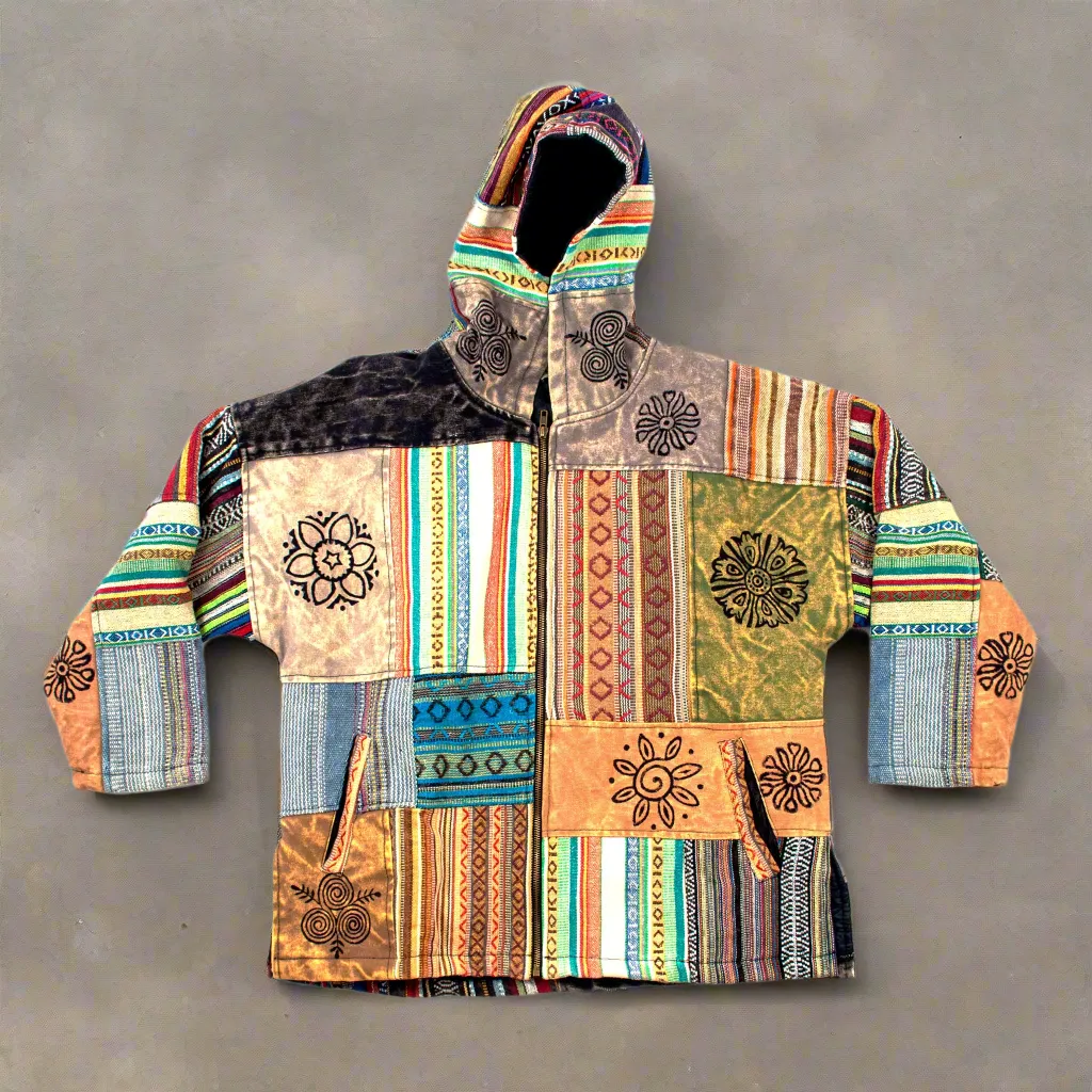 Patchwork Block Print Gheri Jacket