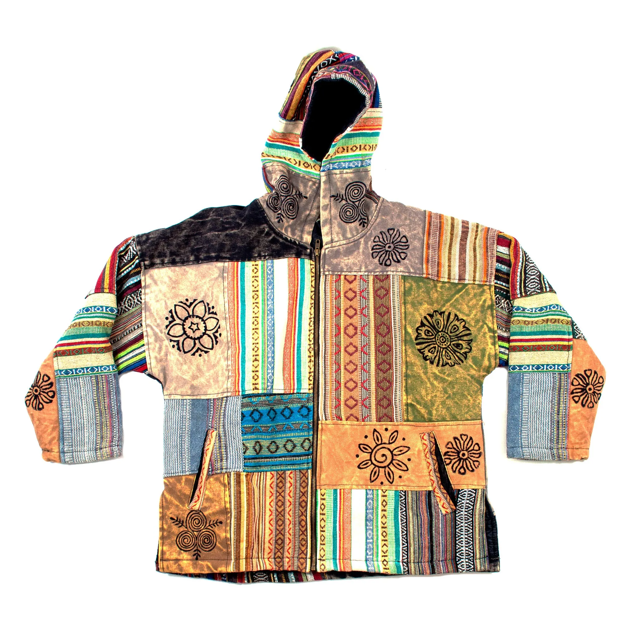 Patchwork Block Print Gheri Jacket