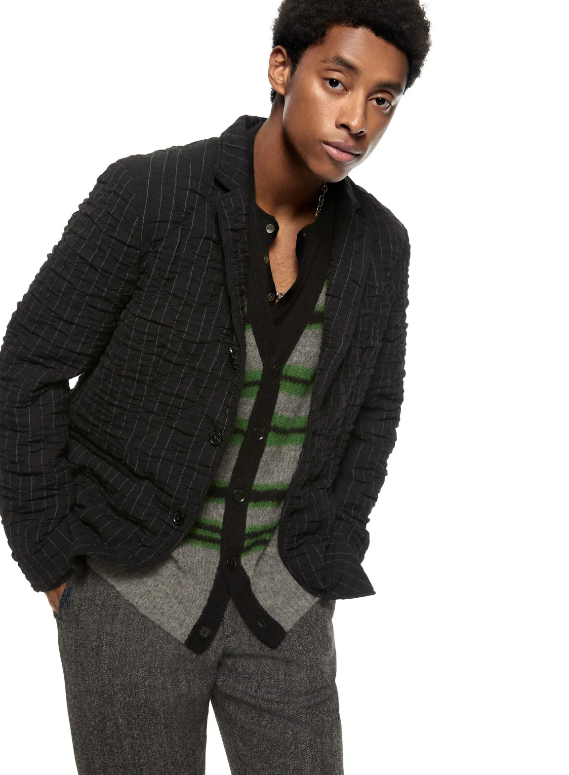 Pinstripe Crinkle Jacket