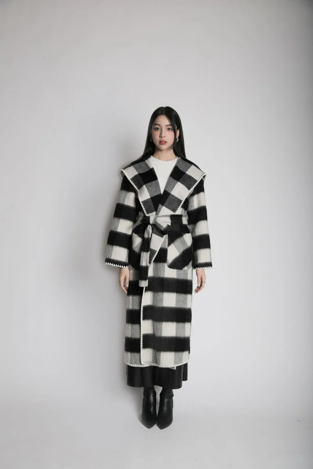 Plaid Wool Coat