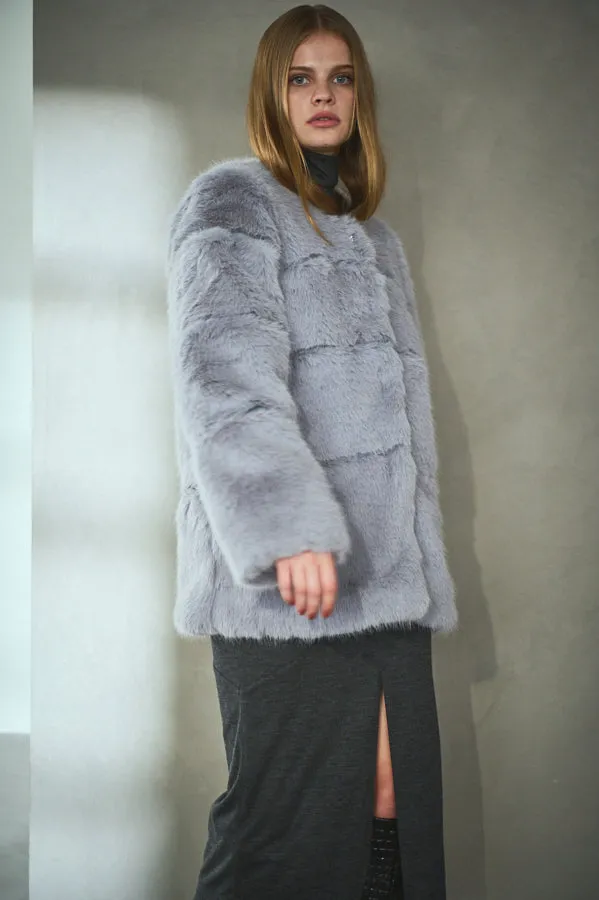 Pre-order Coco Faux Fur Coat <br>-Blue.gry-