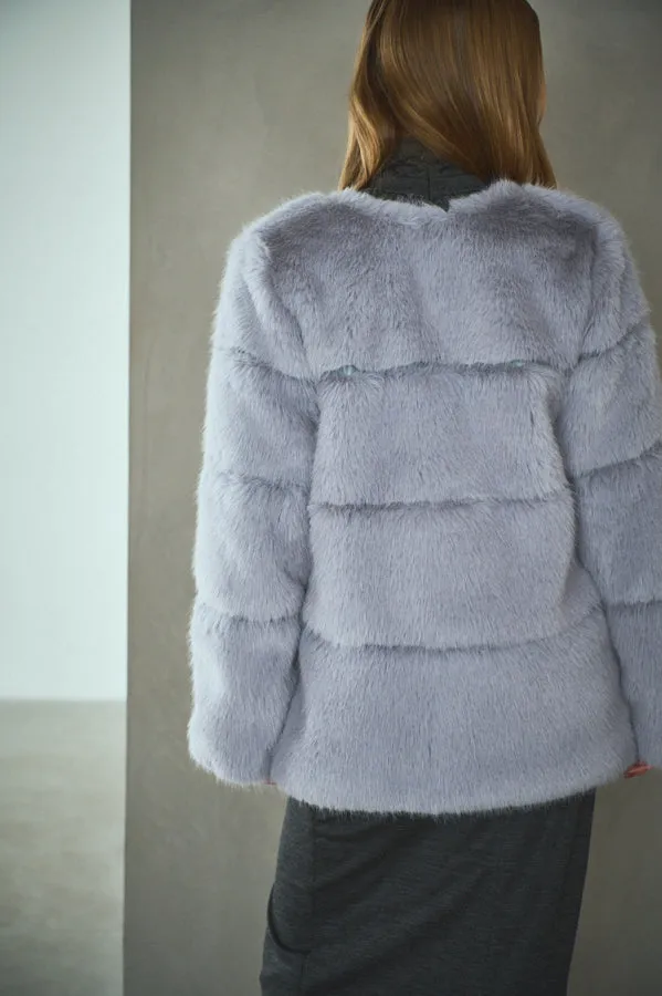 Pre-order Coco Faux Fur Coat <br>-Blue.gry-