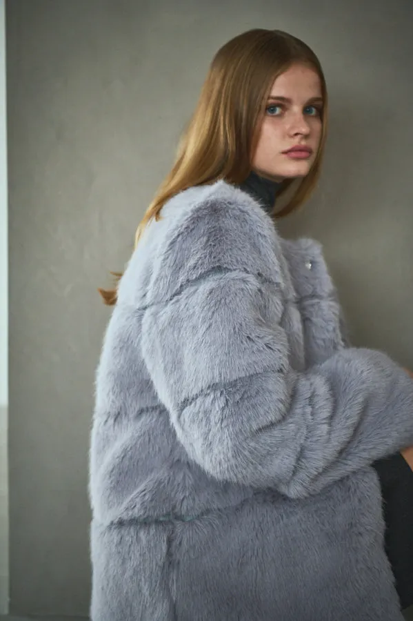 Pre-order Coco Faux Fur Coat <br>-Blue.gry-