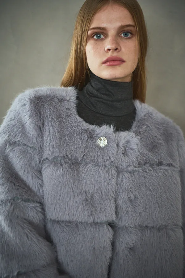 Pre-order Coco Faux Fur Coat <br>-Blue.gry-